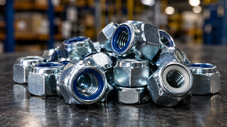 nylon insert lock nuts in a warehouse